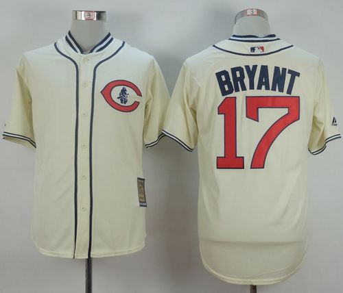 Cubs #17 Kris Bryant Cream 1929 Turn Back The Clock Stitched MLB Jersey - Click Image to Close